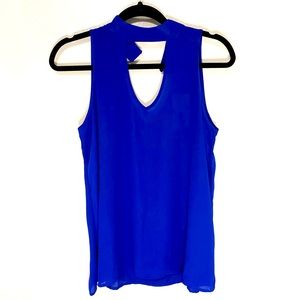 NWT Macy’s Royal Blue Mock Neck Keyhole Tank Top